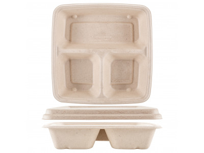 Piatto quadrato 3 scomparti