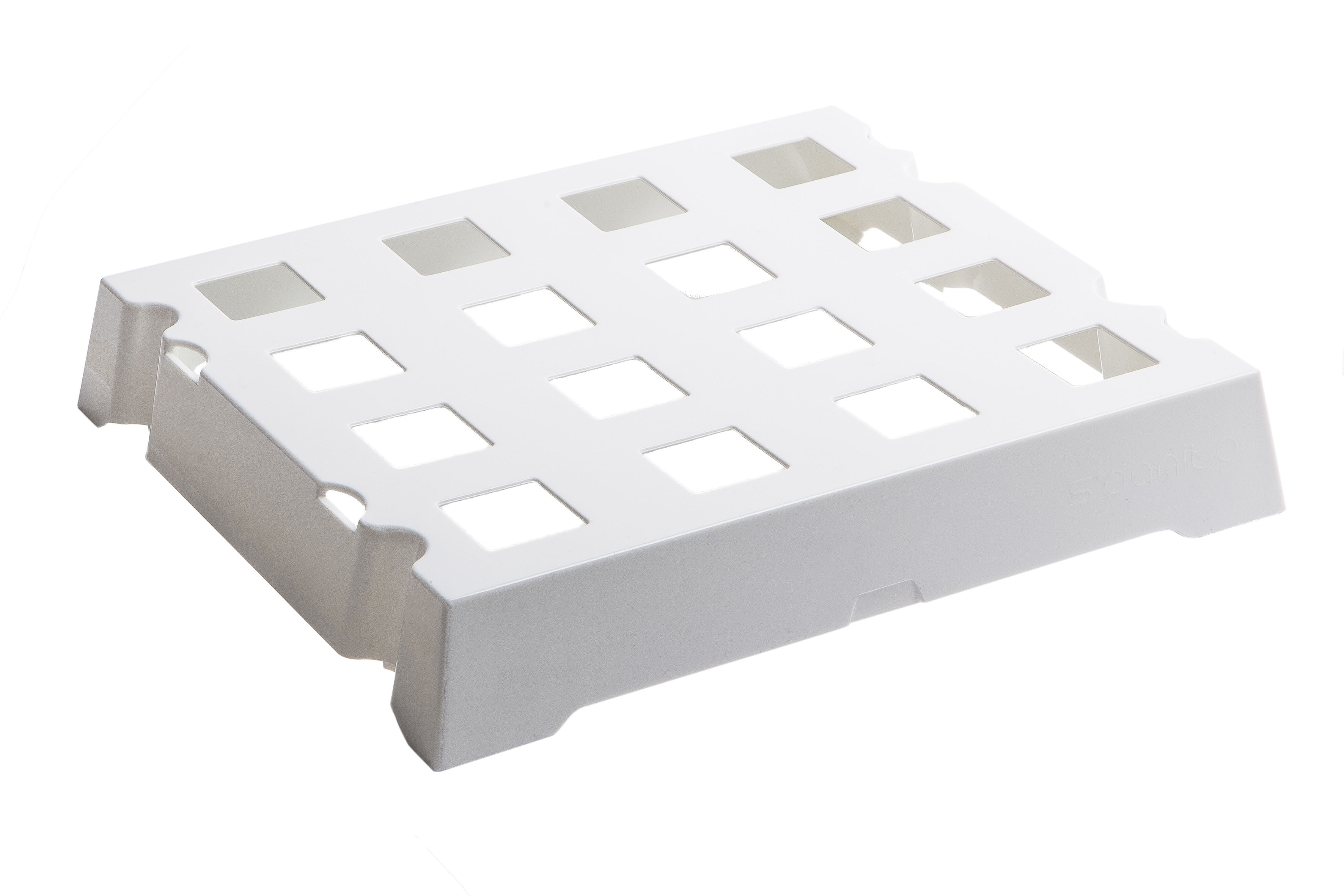 White ABS tray of 16 S’Panito baskets