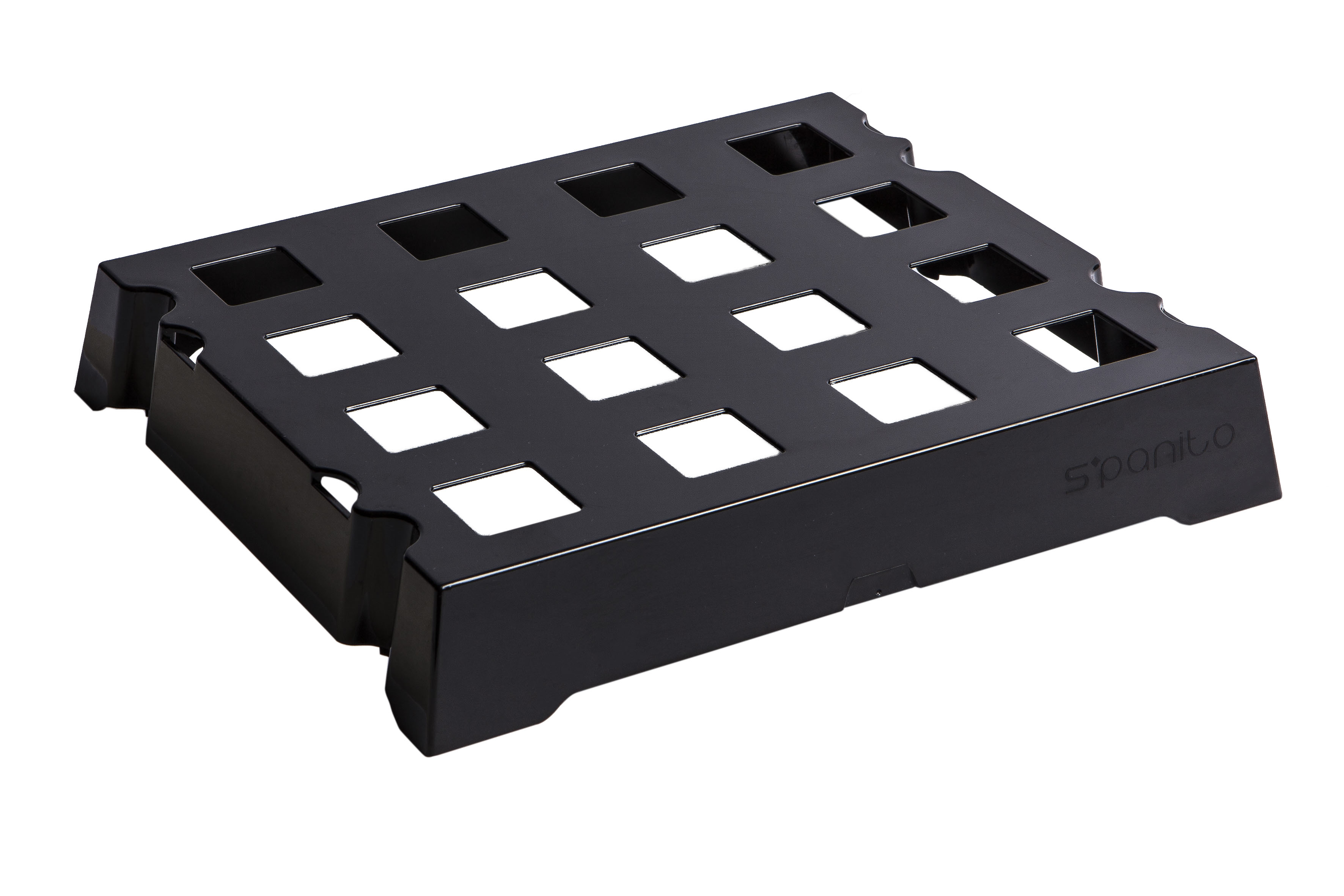 Black ABS tray of 16 S’Panito baskets